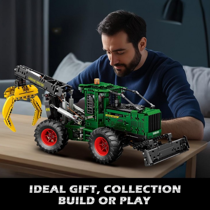 Set construcție tractor tehnic Reobrix RC Skidder cu 6 motoare, vehicul forestier telecomandat, 22027, 14+