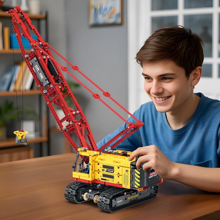 Set construcție macara pe șenile Reobrix RC, vehicul de construcții telecomandat, 1322 piese, 22006, 14+