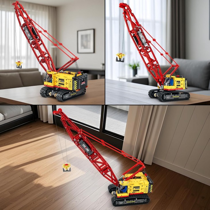 Set construcție macara pe șenile Reobrix RC, vehicul de construcții telecomandat, 1322 piese, 22006, 14+