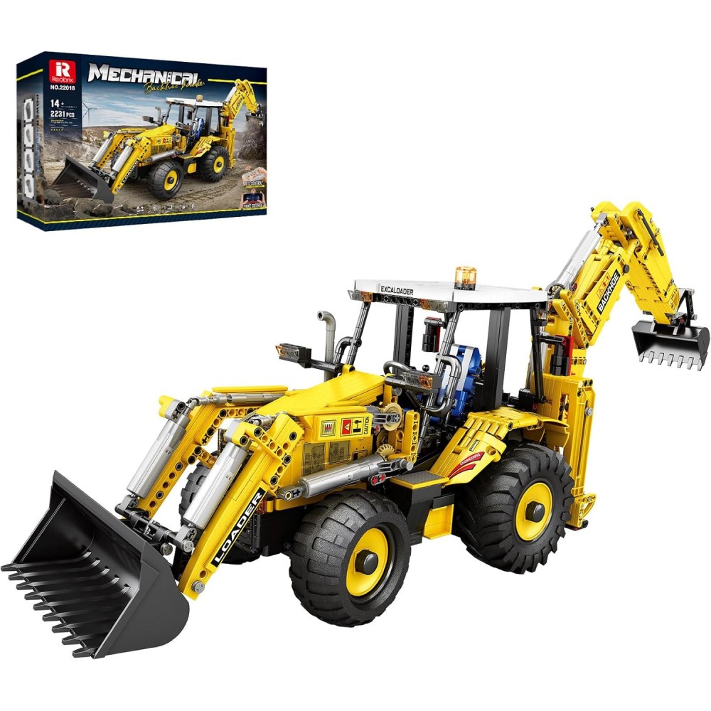 Set de construcție Reobrix Loader 22018, Incarcator frontat, 2231 piese, model tehnic pentru copii și adulți