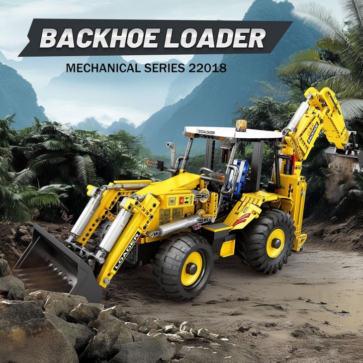 Set de construcție Reobrix Loader 22018, Incarcator frontat, 2231 piese, model tehnic pentru copii și adulți