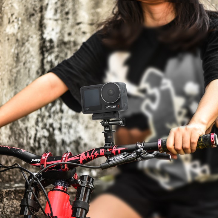 Kit STARTRC pentru camera DJI Action 2 pe ghidon bicicleta, rotativ, negru