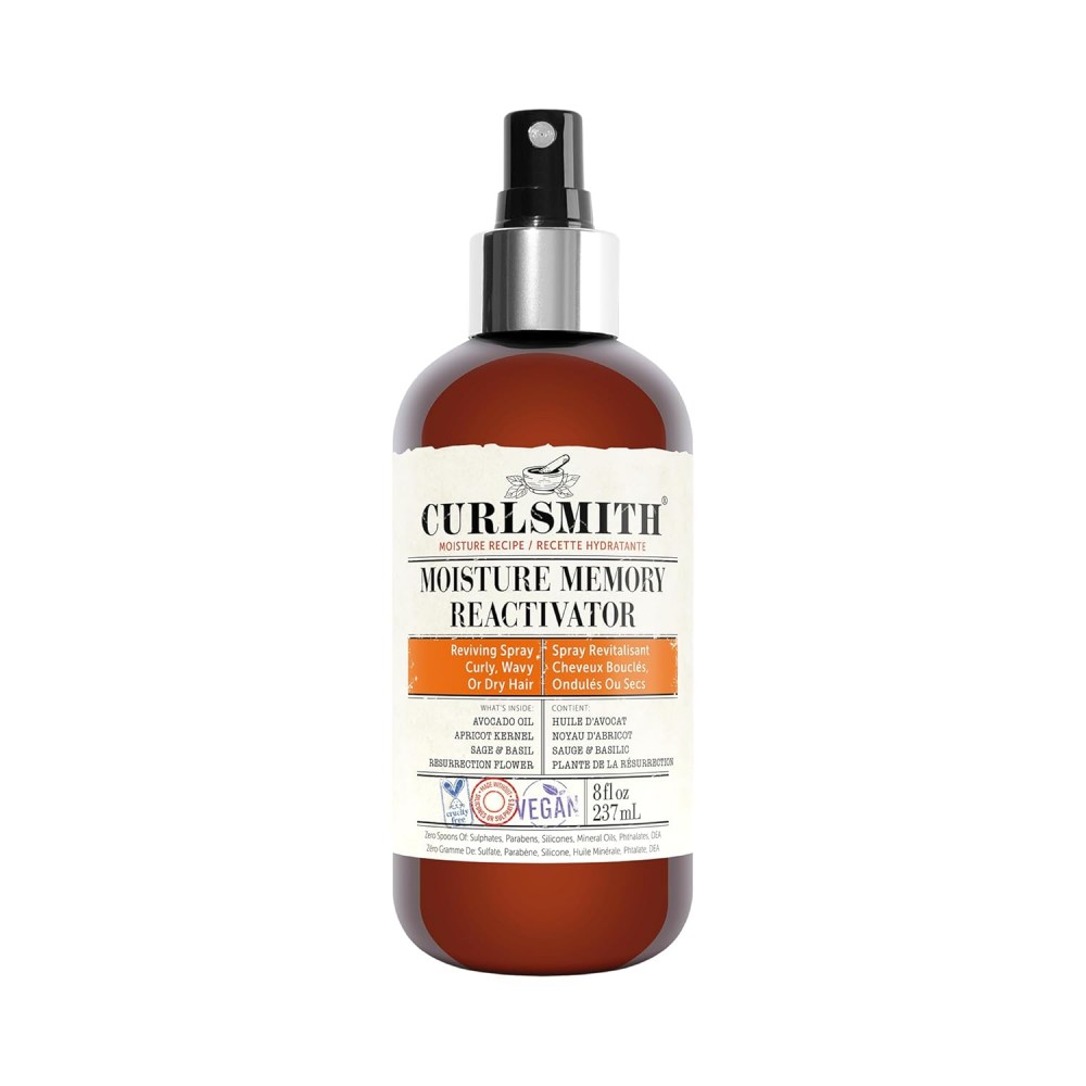 Balsam fără clătire Curlsmith Moisture Memory Reactivator, reactivare și hidratare pentru păr ondulat și creț, formulă vegană, 237 ml