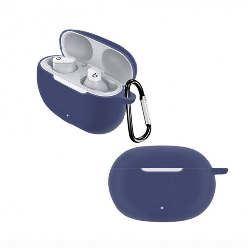 Husa din silicon marca THD pentru protectia castilor Beats Studio Buds+ by Dr. Dre, culoarea albastru denim