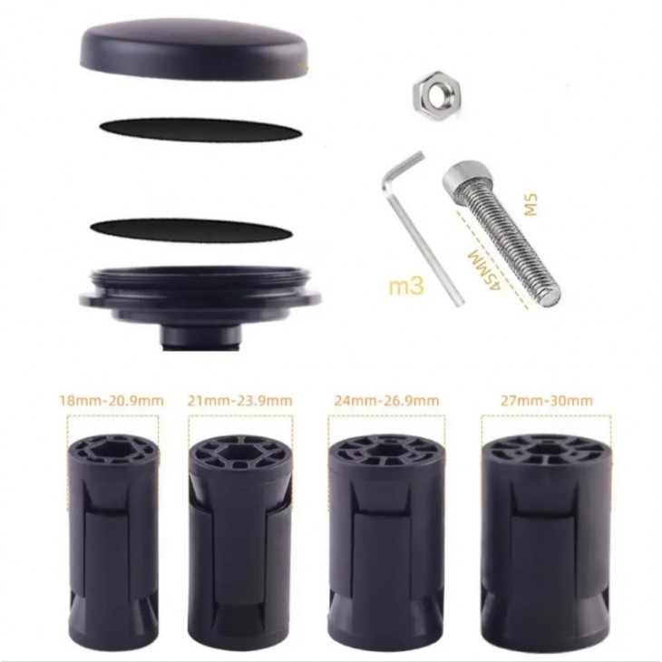 Sistem ascundere tracker Airtag, THD, atasabil la bicicleta in furca, negru
