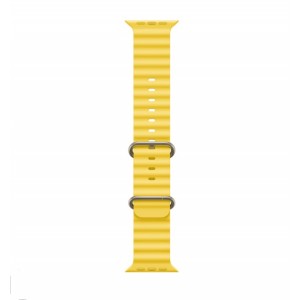 Curea smartwatch,THD, modelul Ocean, compatibila cu Apple Watch Ultra2 49 mm, Apple Watch 45 mm seria 9, Apple Watch SE 44 mm, marime universala, galben