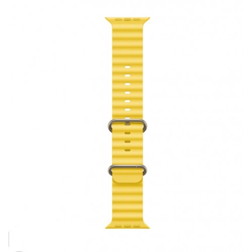 Curea smartwatch,THD, modelul Ocean, compatibila cu Apple Watch Ultra2 49 mm, Apple Watch 45 mm seria 9, Apple Watch SE 44 mm, marime universala, galben