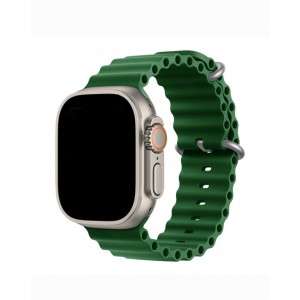 Curea smartwatch,THD, modelul Ocean, compatibila cu Apple Watch Ultra2 49 mm, Apple Watch 45 mm seria 9, Apple Watch SE 44 mm, marime universala, verde