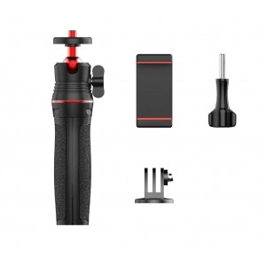 Mini trepied si selfie stick, Surewo, compatibil GoPro Hero 13,12,11,10,9, Insta360 X3, negru