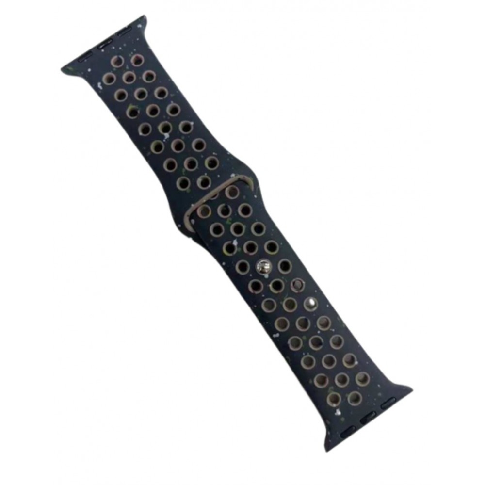 Curea sport, THD, tip Nike Midnight Sky, compatibila Apple Watch 45 mm seria 9, Apple Watch SE 44, neagra