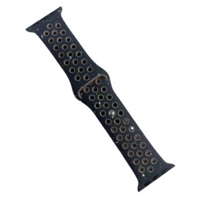 Curea sport, THD, tip Nike Midnight Sky, compatibila Apple Watch 45 mm seria 9, Apple Watch SE 44, neagra