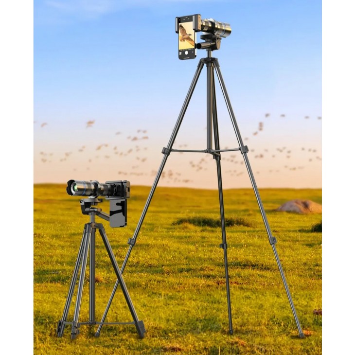 Set extins format din teleobiectiv zoom 40x, Apexel cu trepied profesiojal si clips prindere la Phone 15,14,13,12,11, Samsung Galaxy S23, Note, Huawei, Oppo