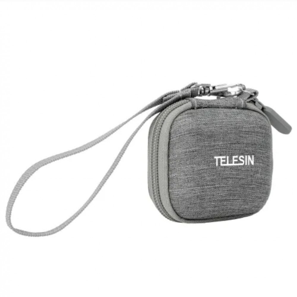Geanta transport, TELESIN, compatibila camera Insta360 GO 3, GoPro Hero 12, GoPro Hero 13,rigida, gri