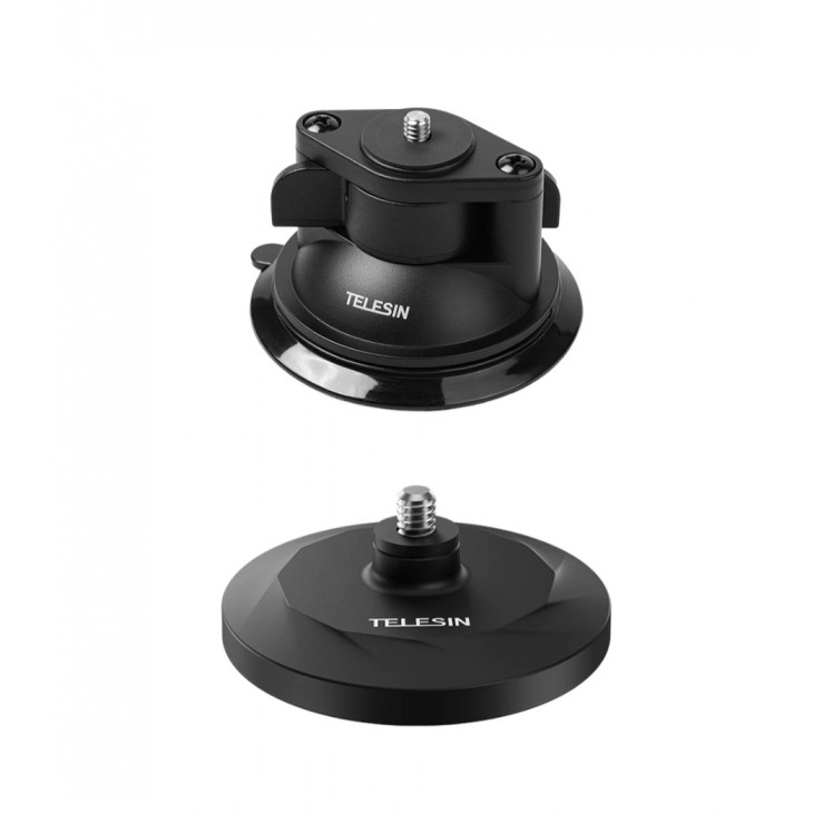 Ventuza magnetica si suprafete vitrate, TELESIN MAG-03, compatibila Insta360 GO3, Instra 360 X3, GoPro Hero