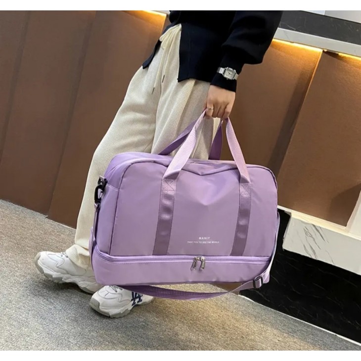 Geanta multifunctionala voiaj/sport, TAIKESEN TR01, compartiment incaltaminte, tesatura nylon, 49 x 32 x 25 cm, roz
