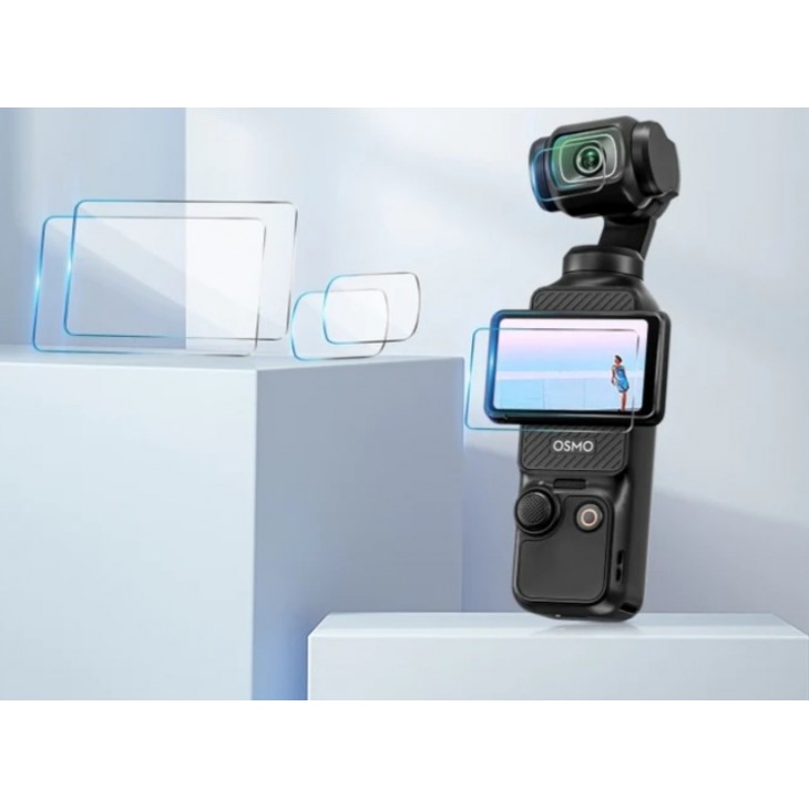 Set sticle de protectie, STARTRC, display si lentila camerei DJI Osmo Pocket 3