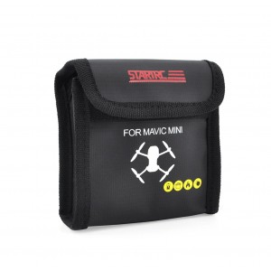 Geanta ignifuga STARTRC transport 2 baterii drona DJI Mini 3 Pro, DJI Mini 2/1, rezistenta la foc si apa