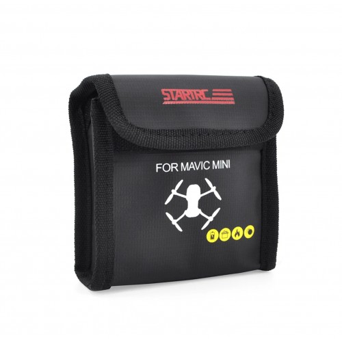 Geanta ignifuga STARTRC transport 2 baterii drona DJI Mini 3 Pro, DJI Mini 2/1, rezistenta la foc si apa