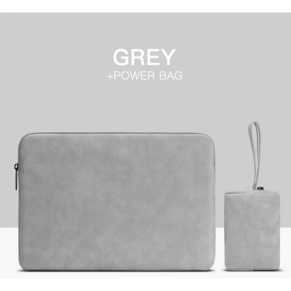 Husa marca THD, protectie si transport laptop Apple Macbook Air (M2) 15.3 inch, Apple Macbook Pro (M3) 16 inch, culoarea gri