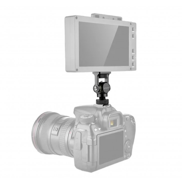 Adaptor 1/4 cu bila reglabila, Andoer, pentru monitor video si lumina LED, prindere cold shoe