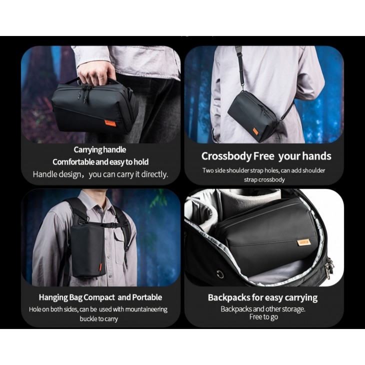 Geanta multifunctionala, STARTRC, transport DJI Action 4, Osmo Pocket 3, GoPro Hero 13, GoPro Hero 12, Insta360 X4, neagra