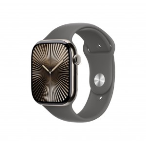 Curea silicon,THD, compatibila Apple Watch 46 mm seria 10, Apple Watch SE 44 mm, M/L, gri piatra