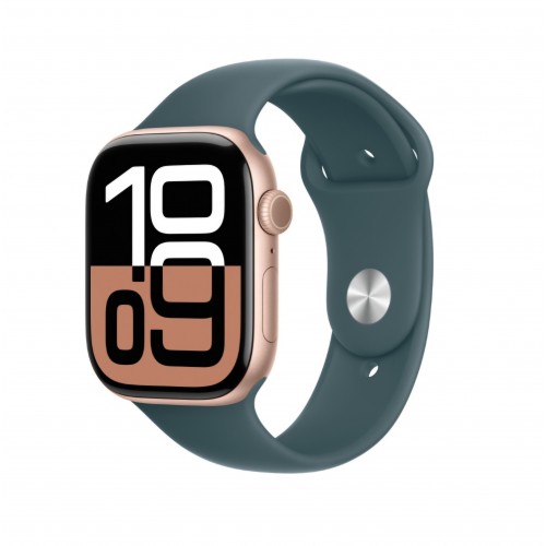 Curea silicon,THD, compatibila Apple Watch 46 mm seria 10, Apple Watch SE 44 mm, M/L, Verde Padure
