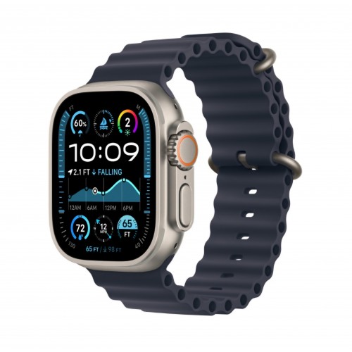 Curea smartwatch, THD, Oceanic Loop, pentru Apple Watch Ultra2 49 mm, Apple Watch 46 mm seria 10, marime universala, albastru nautic, catarama gri