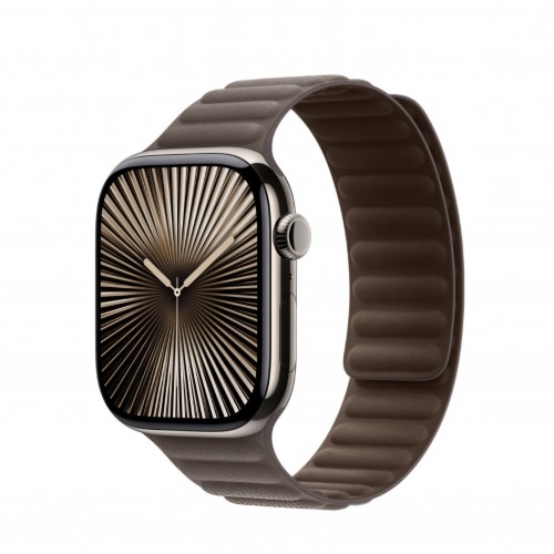 Curea smartwatch magnetica, THD, compatibila Apple Watch 46 mm seria 10, marime universala, maro