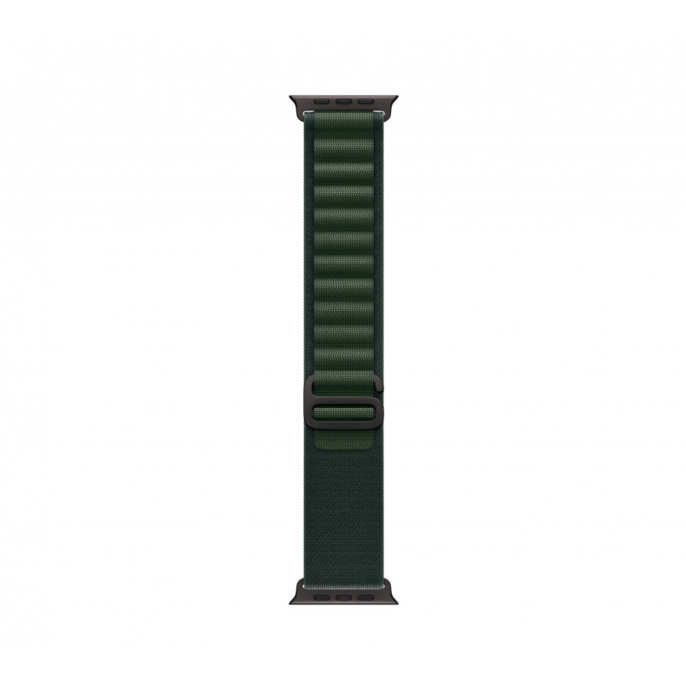 Curea smartwatch, THD, Alpine Loop, pentru Apple Watch Ultra2 49 mm, Apple Watch 46 mm seria 10, marime universala, catarama neagra, Verde Padure