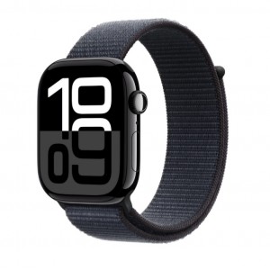 Curea textila smartwatch, THD, compatibila Apple Watch 46 mm seria 10, albastru cerneala