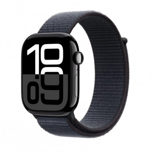 Curea textila smartwatch, THD, compatibila Apple Watch 46 mm seria 10, albastru cerneala