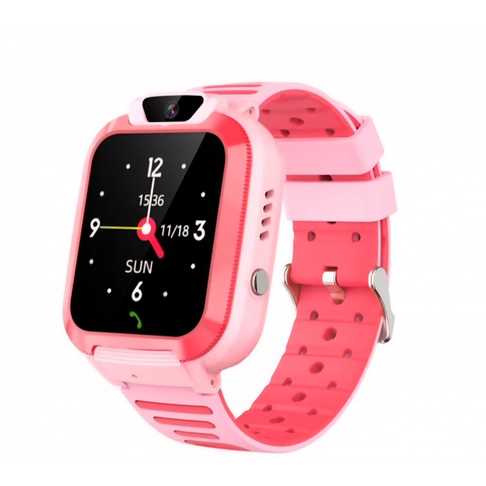 Ceas smartwatch copii, Valdus W11, 4G, functie telefon, pozitionare WiFi+LBS, buton SOS, camera frontala HD, roz