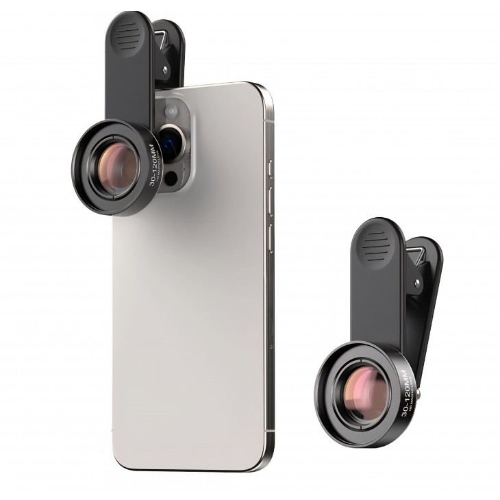 Lentila macro profesionala, Apexel,120mm HD, clip prindere, nail artist, gene, makeup, compatibila iPhone 16,15,14,13, Samsung, Honor, Google Pixel