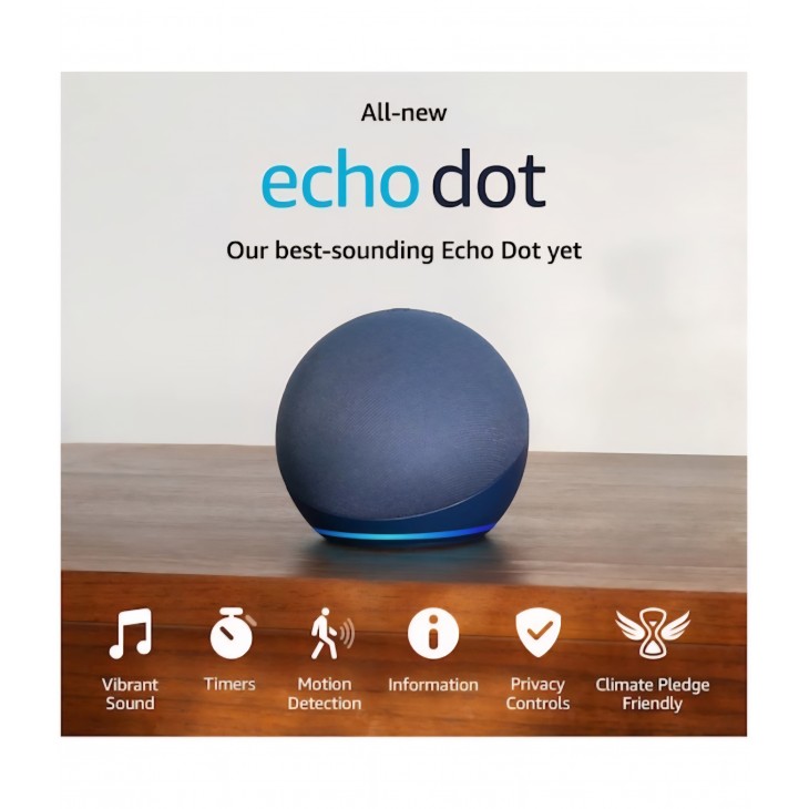 Boxa inteligenta Amazon Echo Dot 5, Control Voce Alexa, Wi-Fi, Bluetooth, Albastru