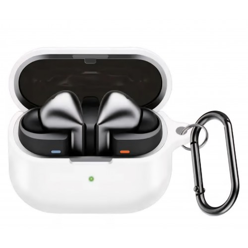 Husa protectie casti wireless, THD, compatibila Samsung Galaxy Buds3 FE, alba