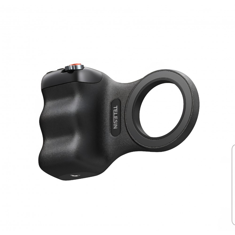 Grip magnetic inteligent, Telesin Fun Shot P1-MP-10, gen2, control zoom, telecomanda bluetooth, compatibil iPhone Air, 16, 15, 14, 13, 12, negru