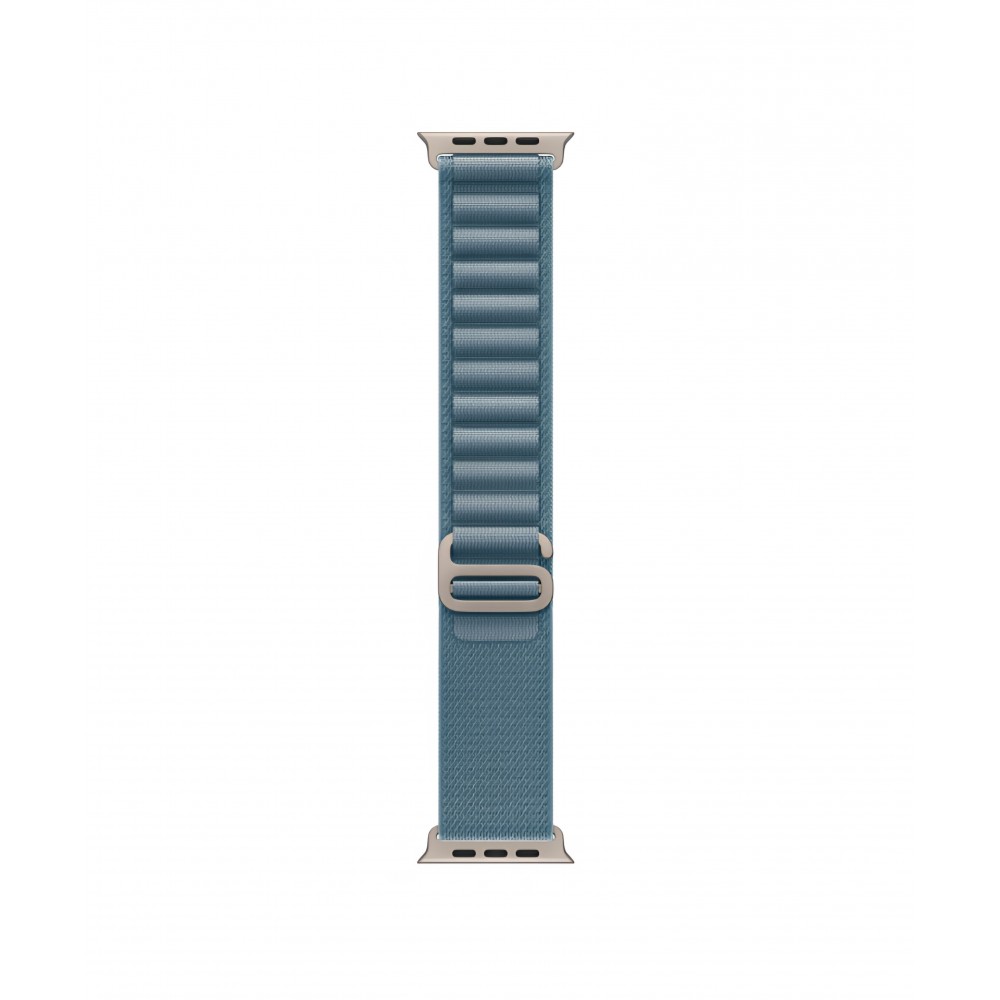 Curea smartwatch, THD, Alpine Loop, compatibila Apple Watch Ultra3 49 mm, Apple Watch 46 mm seria 11, Apple Watch SE3, catarama gri, albastru deschis