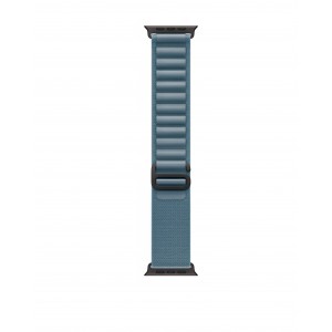 Curea smartwatch, THD, Alpine Loop, compatibila Apple Watch Ultra3 49 mm, Apple Watch 46 mm seria 11, Apple Watch SE3, catarama neagra, albastru deschis