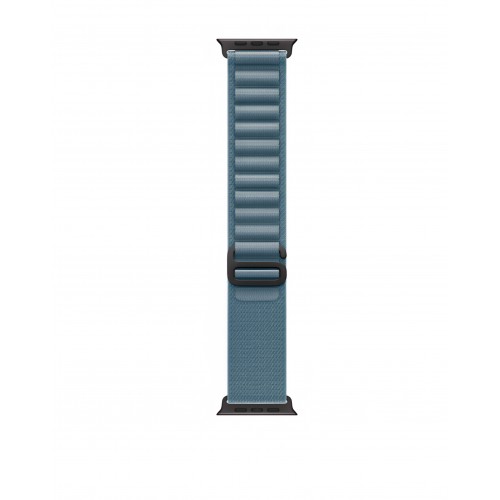Curea smartwatch, THD, Alpine Loop, compatibila Apple Watch Ultra3 49 mm, Apple Watch 46 mm seria 11, Apple Watch SE3, catarama neagra, albastru deschis
