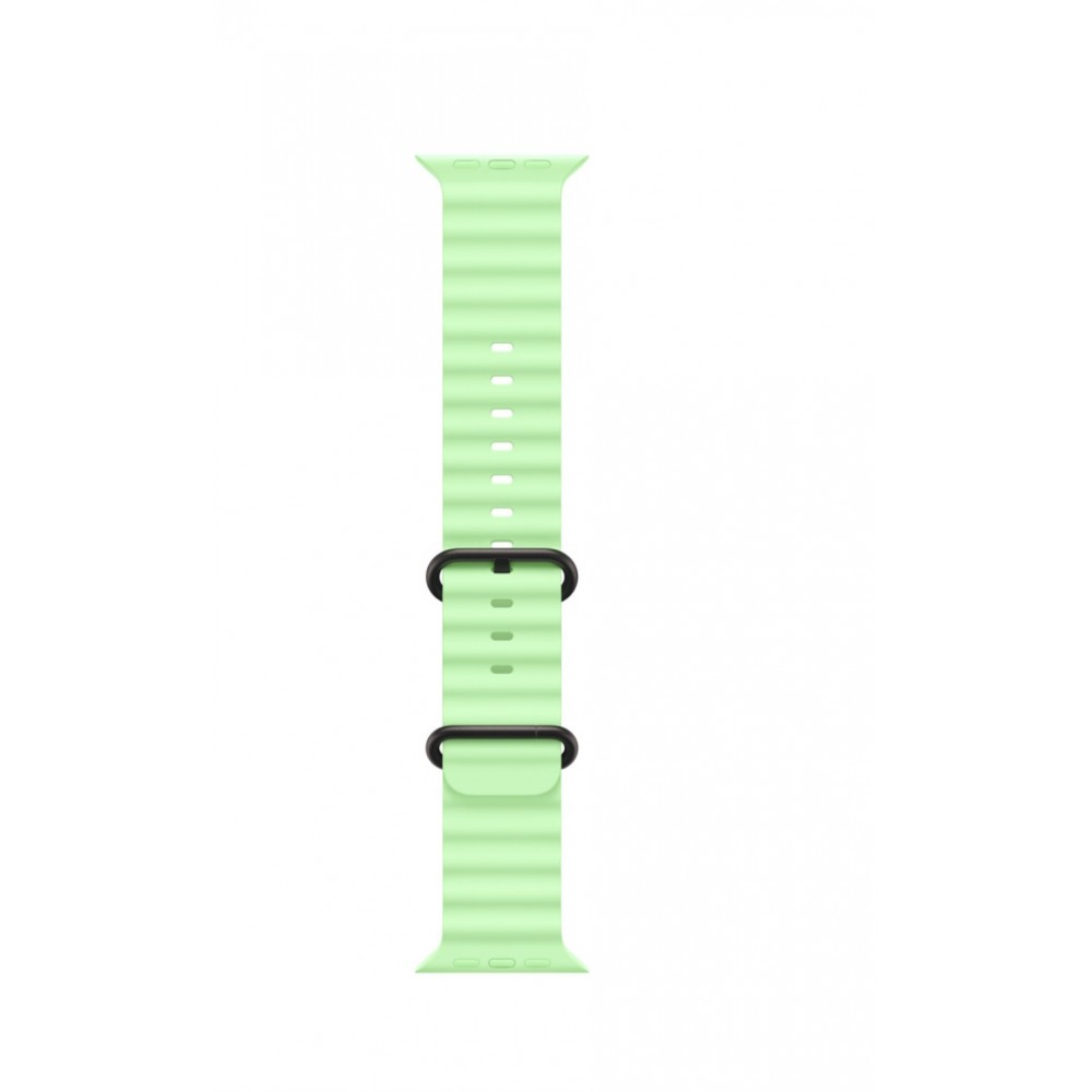 Curea smartwatch, THD, Oceanic Loop, compatibila Apple Watch Ultra3 49 mm, Apple Watch 46 mm seria 11, Apple Watch SE3, marime universala, verde neon, catarama neagra