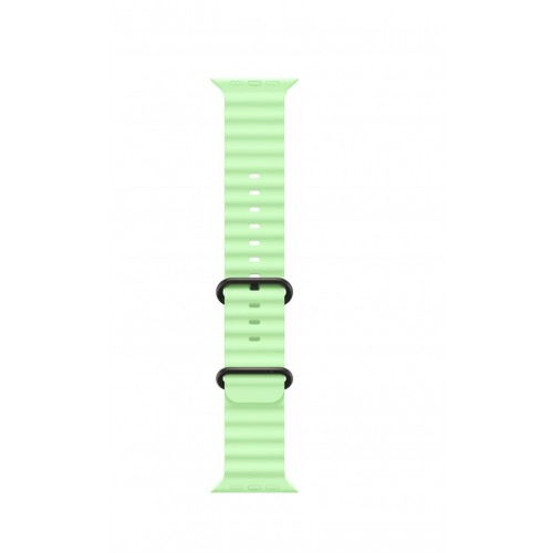 Curea smartwatch, THD, Oceanic Loop, compatibila Apple Watch Ultra3 49 mm, Apple Watch 46 mm seria 11, Apple Watch SE3, marime universala, verde neon, catarama neagra