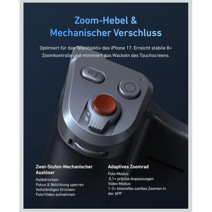 Grip magnetic tip DSLR pentru fotografie profesionala, Telesin Master Kit, baterie 3200 mAh, incarcare wireless, compatibil iPhone 17 Pro