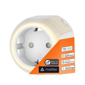 Priza inteligenta, Onvis S4EU, control prin aplicatie si voce, compatibila cu Alexa, Apple HomeKit, Google Home, cronometru, retea Thread, raspuns instant, finisaj mat