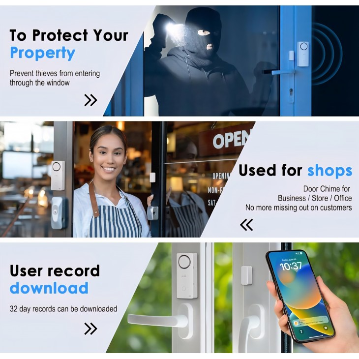 Alarma cu senzor usa-fereastra, Onvis CS2, termometru si higrometru integrat, compatibil Apple Homekit