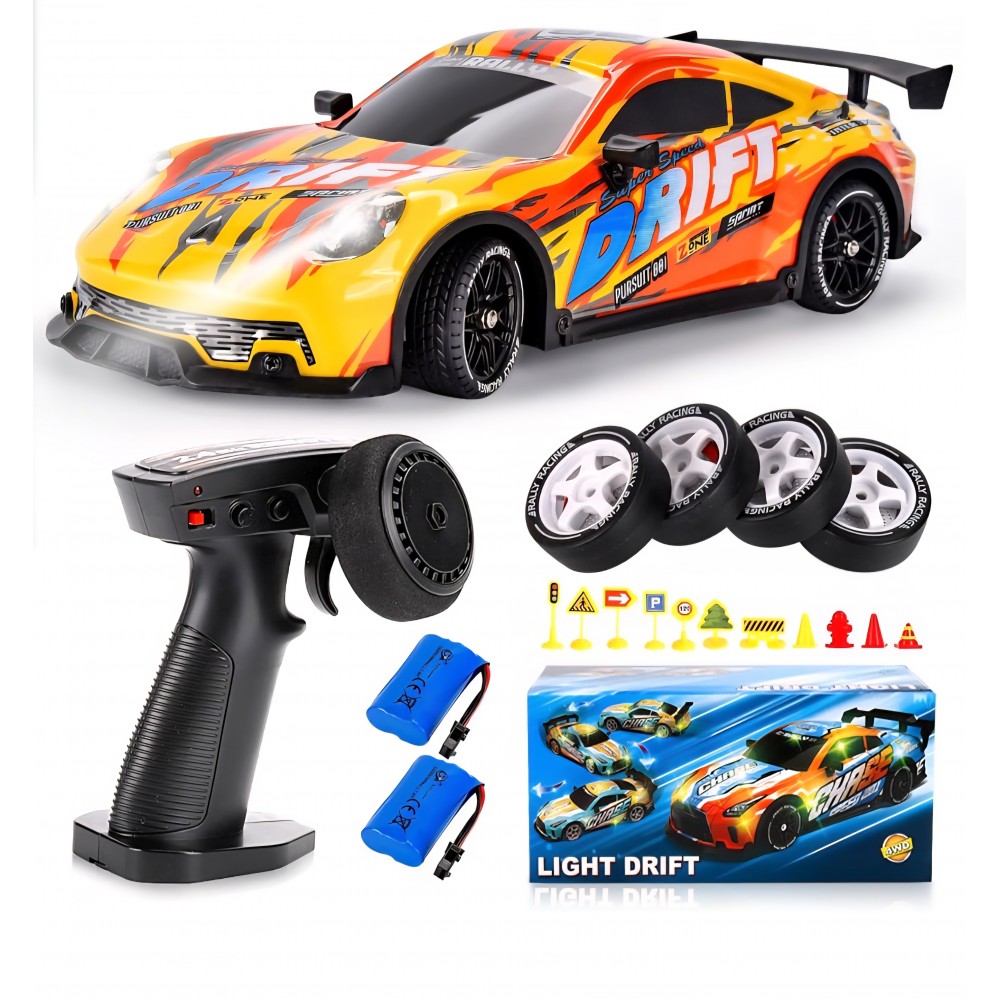 Masina cu telecomanda Drift, JONRRYIN, Scara 1:14, 4WD, Viteza 25 km/h, Functie Drift, Faruri LED, pentru copii 8+ si adulti