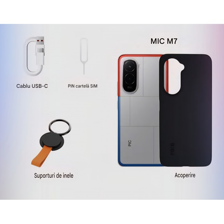 Telefon smartphone, Xiaomi POCO M7, 6GB RAM, 128GB, Display 6.9" FHD+ 144Hz, Snapdragon 685, Cameră Duală AI 50MP, Baterie 7000mAh, Blue