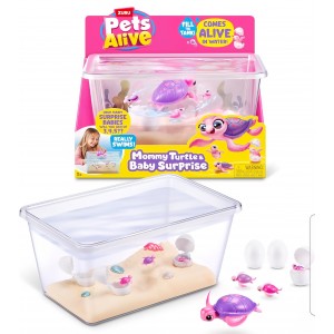 Jucarie Interactiva Testoasa cu Puiuti, Pets Alive Mama Turtle Surprise by ZURU, Robotica, Lumini si Sunete