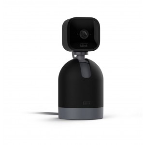 Camera de supraveghere interior, Blink Mini Pan Tilt Camera, rezolutie 1080p HD, Pan-Tilt 360°, audio Bidirectional, detectie miscare, compatibil Alexa, Negru