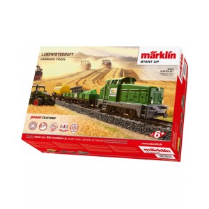 Marklin 29653 Start Up – Set Tren Electric „Agricultural Train”, Scara H0, Digital, cu Circuit Oval, Macazuri, Utilaje Agricole și Controller Märklin Power Control Stick